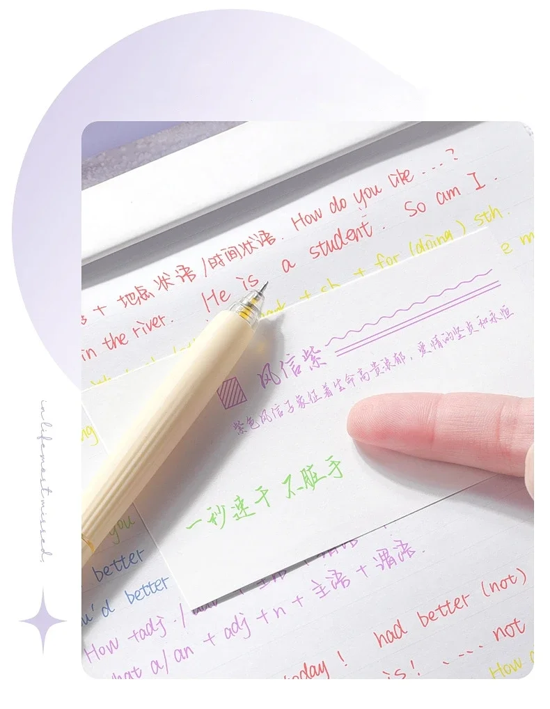 5pcs Cream / Morandi / Retro Gel Pens 0.5mm Ballpoint Quick-dry Ink Multi Color Gel Pens Set for Writing School Supplies