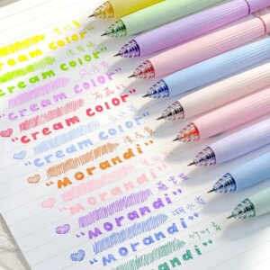 5pcs Cream / Morandi / Retro Gel Pens 0.5mm Ballpoint Quick-dry Ink Multi Color Gel Pens Set for Writing School Supplies - Image 1