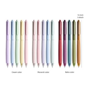 5pcs Cream / Morandi / Retro Gel Pens 0.5mm Ballpoint Quick-dry Ink Multi Color Gel Pens Set for Writing School Supplies - Image 6