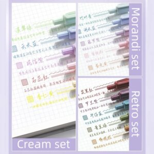 5pcs Cream / Morandi / Retro Gel Pens 0.5mm Ballpoint Quick-dry Ink Multi Color Gel Pens Set for Writing School Supplies - Image 3