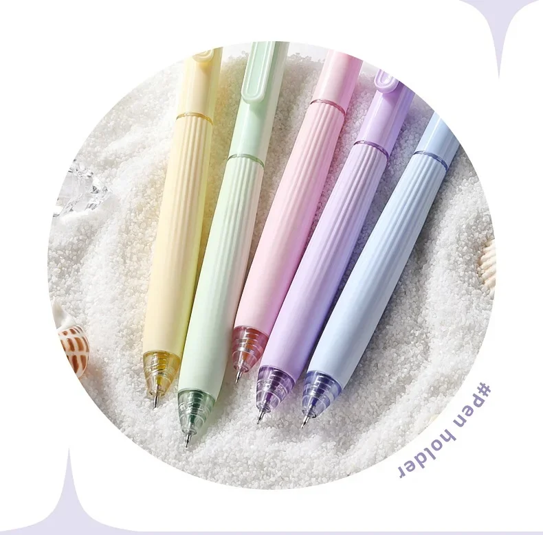 5pcs Cream / Morandi / Retro Gel Pens 0.5mm Ballpoint Quick-dry Ink Multi Color Gel Pens Set for Writing School Supplies