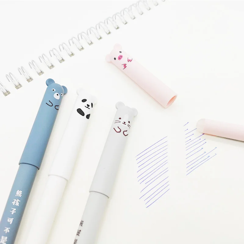 26 pcs/set Animals Panda Erasable Gel Pen 0.5mm Erasable Pen Refills Rods Washable Handle School Office Supplies Stationery