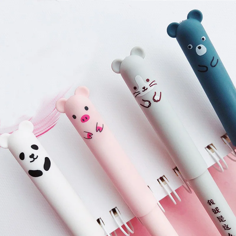 26 pcs/set Animals Panda Erasable Gel Pen 0.5mm Erasable Pen Refills Rods Washable Handle School Office Supplies Stationery