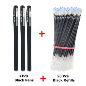 3 Gel Pens + 50 Refills Set 0.38mm Black Blue Red Ink Bulk Pens Thin Tip Journal Writing School Supplies Stationery Wholesale - Image 6