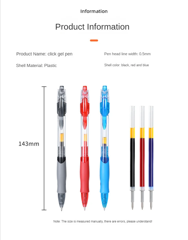 Sofia Retractable Gel Pens Set Black/Red/Blue Ink Ballpoint for Writing Refills Office Accessories School Supplies Stationery Sofia Retractable Gel Pens Set Black/Red/Blue Ink Ballpoint for Writing Refills Office Accessories School Supplies Stationery