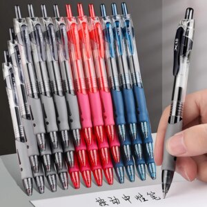 Sofia Retractable Gel Pens Set Black/Red/Blue Ink Ballpoint for Writing Refills Office Accessories School Supplies Stationery - Image 1