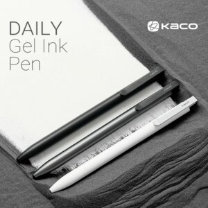 KACO Press Gel Pens Back to School Stationery 0.5mm Black Ink Quicking Drying Large Capacity 800M Smooth Writing Metal Pen Clip - Image 2