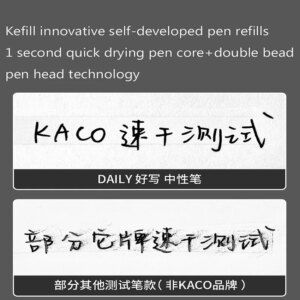 KACO Press Gel Pens Back to School Stationery 0.5mm Black Ink Quicking Drying Large Capacity 800M Smooth Writing Metal Pen Clip - Image 4