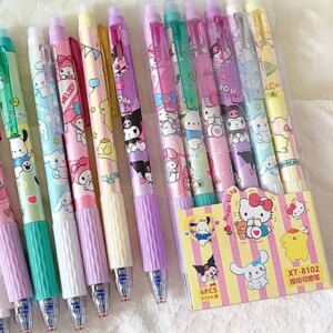 Sanrio Kuromi 12/24pcs Erasable Gel Pen Cinnamonroll Melody 0.5 Blue Student Writing Quick-drying Cute Stationery Girl Gift Pen - Image 2