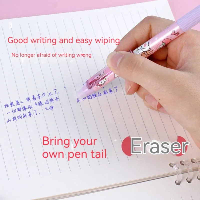 Sanrio Kuromi 12/24pcs Erasable Gel Pen Cinnamonroll Melody 0.5 Blue Student Writing Quick-drying Cute Stationery Girl Gift Pen Sanrio Kuromi 12/24pcs Erasable Gel Pen Cinnamonroll Melody 0.5 Blue Student Writing Quick-drying Cute Stationery Girl Gift Pen